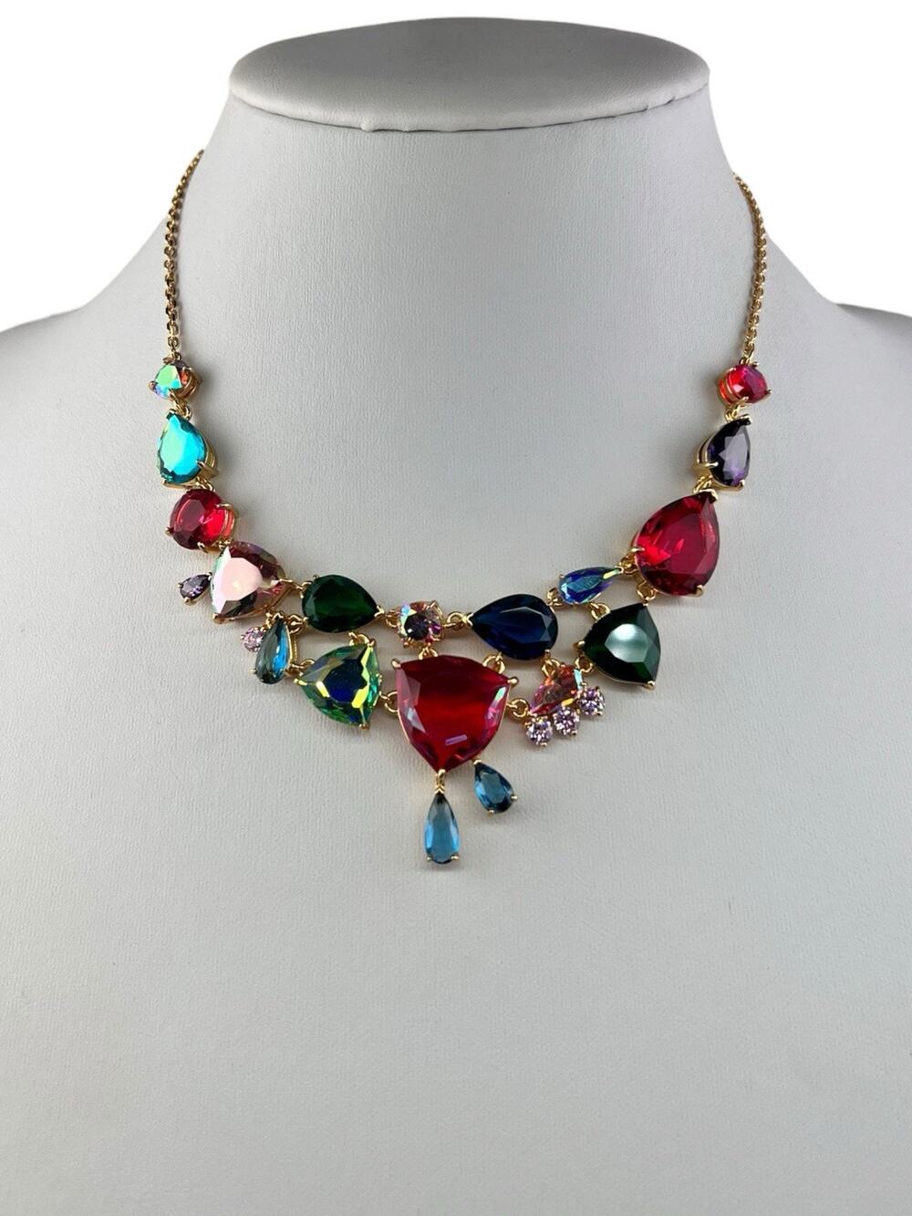 Kate Spade Shine Me Up Necklace Gold Tone Multicolor 16"+ NWT $148